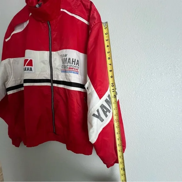 Vintage Yamaha Team Racing Jacket Size XL Red Windbreaker